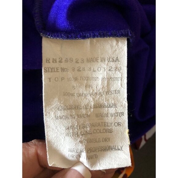 Casual Orange and Blue Maxi Dress with Notched Collar - Picture 7 of 8